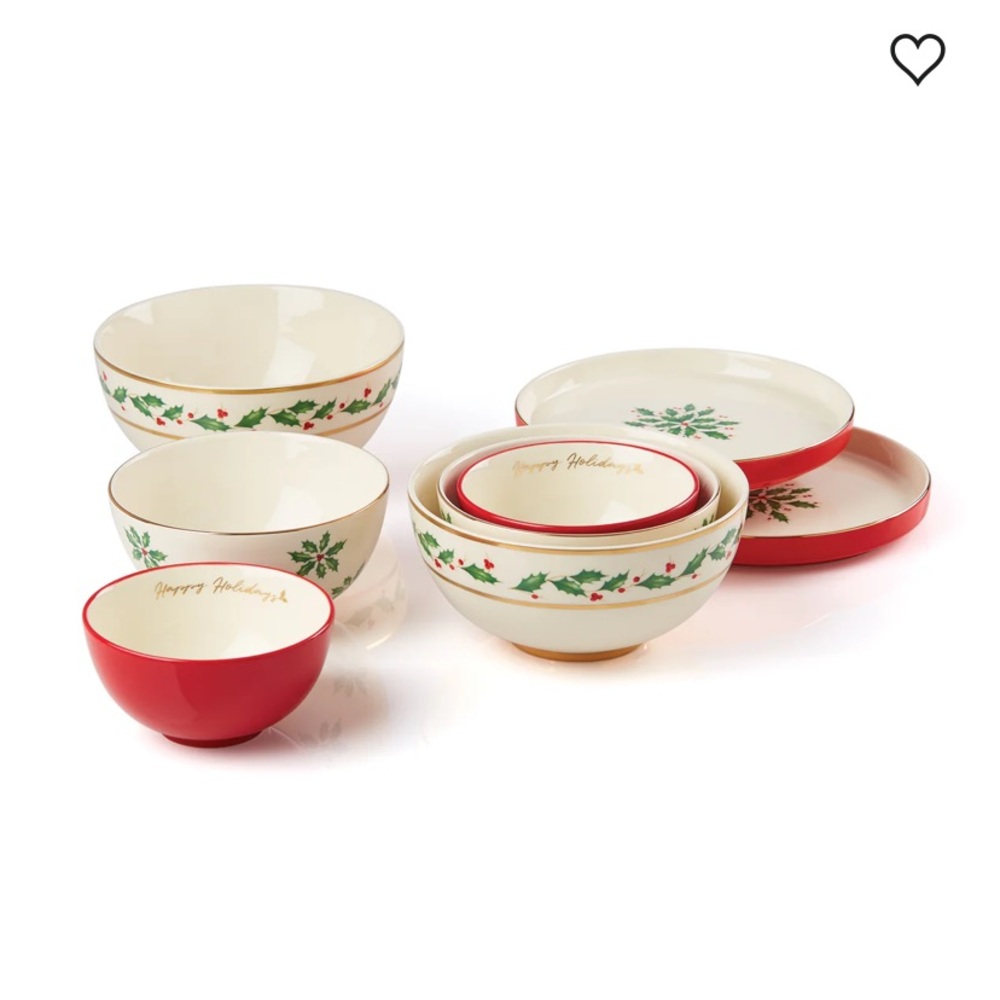 Lenox brand new complete holiday Luna nesting bowl set